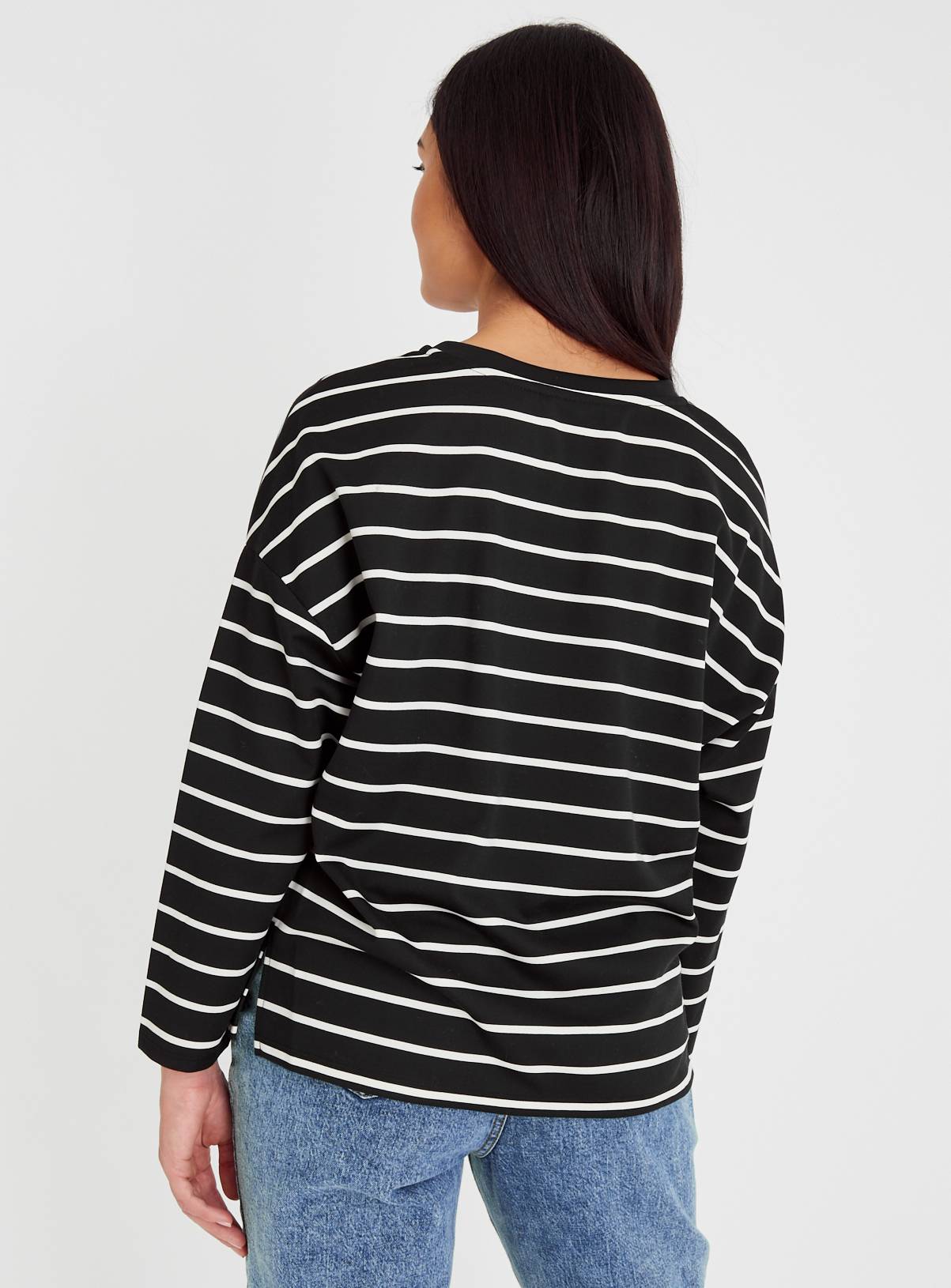 Black Mono Stripe Ponte Top 18 - Image 4